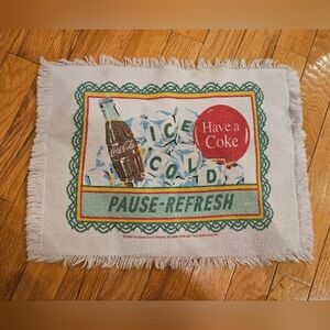 Vintage Coca-Cola Company Nostalgia cloth placemat. 1999